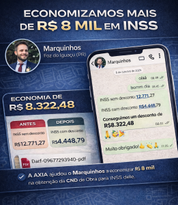 Redução INSS de Obras - emitir CND de Obra (INSS)